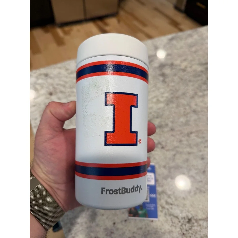 FrostBuddy Illinois Fighting Illini Universal Can Cooler Insulator White NCAA
